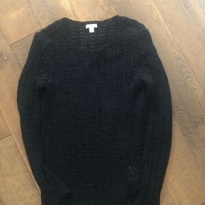 J Jill black see through sweater longer length
